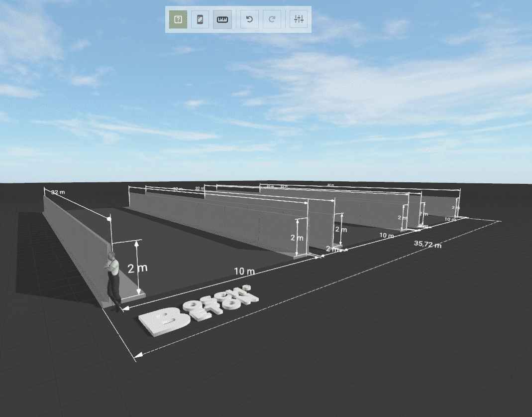 Fahrsilo-Generator zur digitalen Planung von Fahrsiloanlagen mit Stützwänden.