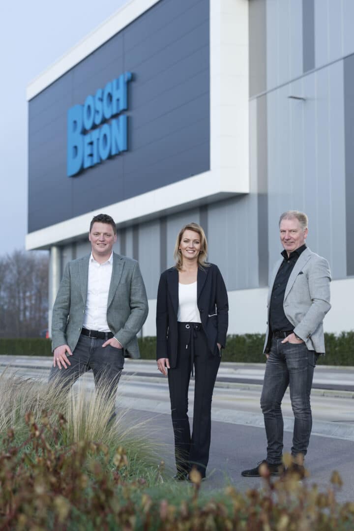 Managementteam Bosch Beton (v.l.n.r.: Gerard van den Bosch (CEO), Brechtje van den Beuken-Van den Bosch (CEO), Henk Hop (CFO))